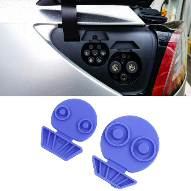 2 uds cubierta de puerto de carga de silicona cubierta impermeable para Tesla modelo 3 modelo Y Azul Sharpla Cubierta del puerto de carga