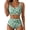 Green, variant on SHEWIN Women's Bikini Sets Floral Print Whip Stitch 2 Piece Swimsuits High Waisted Scoop Bathing Suits