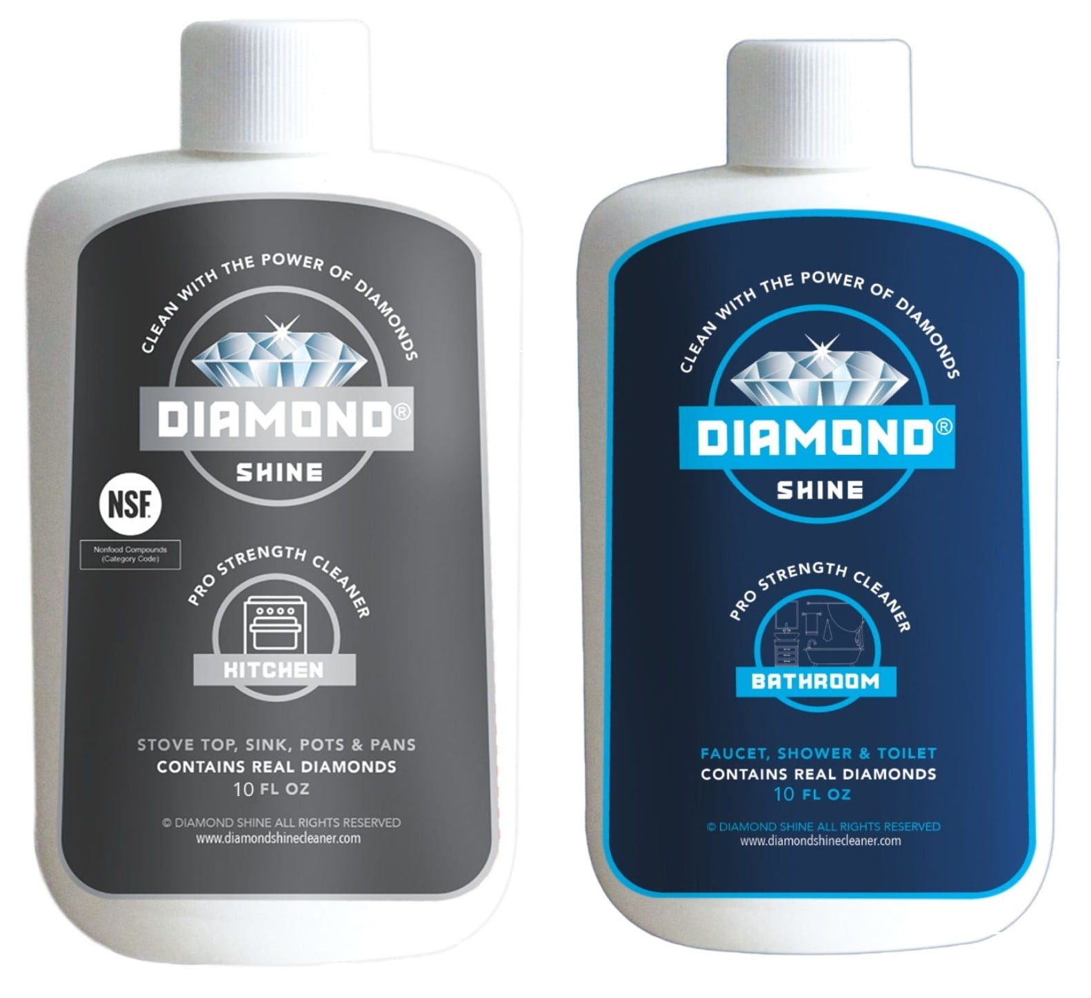 Diamond Shine Professional Combo Pack Bathroom & Kitchen Cleaners Cooktops, Toilets, Stainless Steel