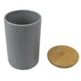 thumbnail image 3 of Honeycomb Large Ceramic Canister, Grey, 3 of 5