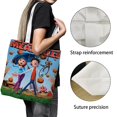 thumbnail image 3 of Cloudy with a Chance of Meatballs Bolso de tela con estampado de lienzo para mujer, bolsa de compras reutilizable y estética, con cremallera interior, regalo para mujer, 35 × 40 cm., 3 of 6