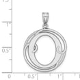 thumbnail image 4 of Sterling Silver Rhodium-plated Fancy Script Letter O Initial Pendant QC8999O, 4 of 4