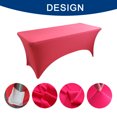 thumbnail image 3 of [6 pies] Funda para mesa de patio elástica rectangular, ajustada, lavable y resistente a las arrugas para eventos, bodas, banquetes y fiestas, 3 of 5