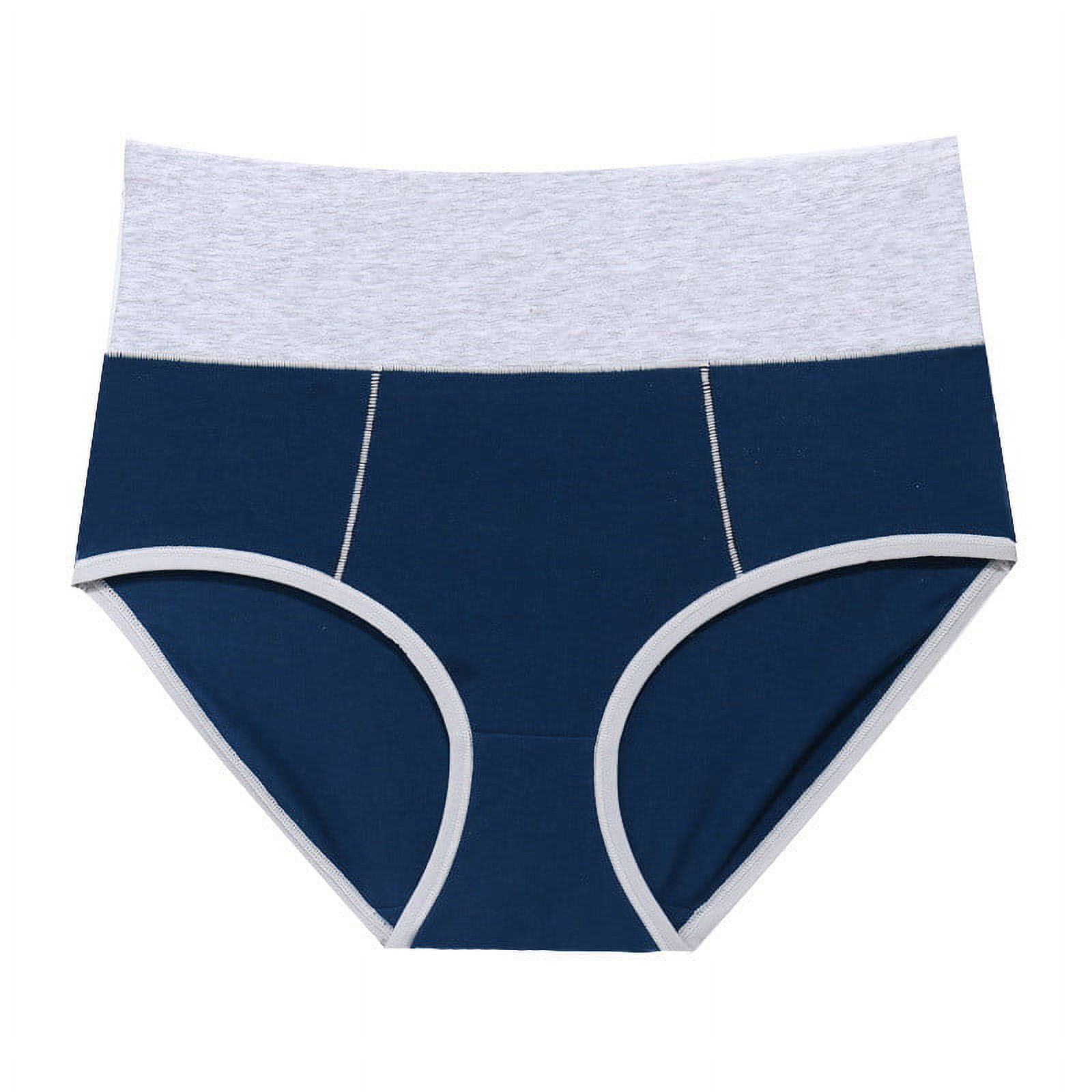 Qcmgmg Briefs Underwear Women High Waisted Seamless Tummy Control Cotton  Plus Size Breathable Panties Khaki XS 