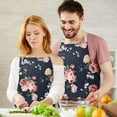 thumbnail image 3 of Pioneer Flower Floral Print Pattern Apron-Garden Aprons for Women with Pockets-Cotton Linen Waterproof Kitchen Cooking Gardening Aprons Adjustable for Kitchen,Cooking,BBQ and Salon 33x27 Inch, 3 of 7
