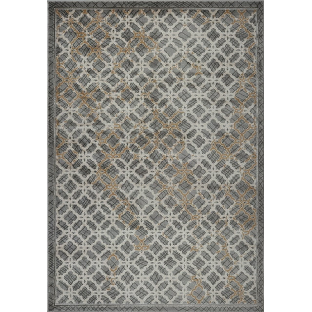 Beautiful Super Soft Modern Indoor Vincenza Collection Area Rug Carpet for Bedroom Living Room Dining Room in Grey Dark Grey
