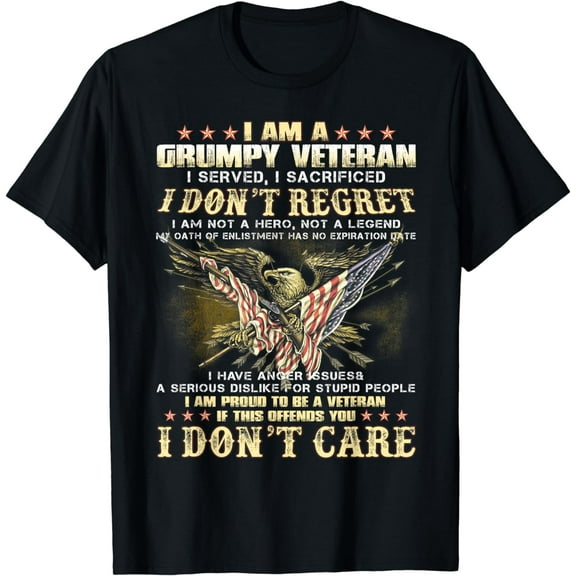 Grumpy Old Veteran Funny Father's Day T-Shirt