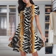thumbnail image 2 of Animal Print Fabric Design Pattern Women's Classic Swing Skater Dress Casual Work Party Cocktail Dresses, 2 of 6