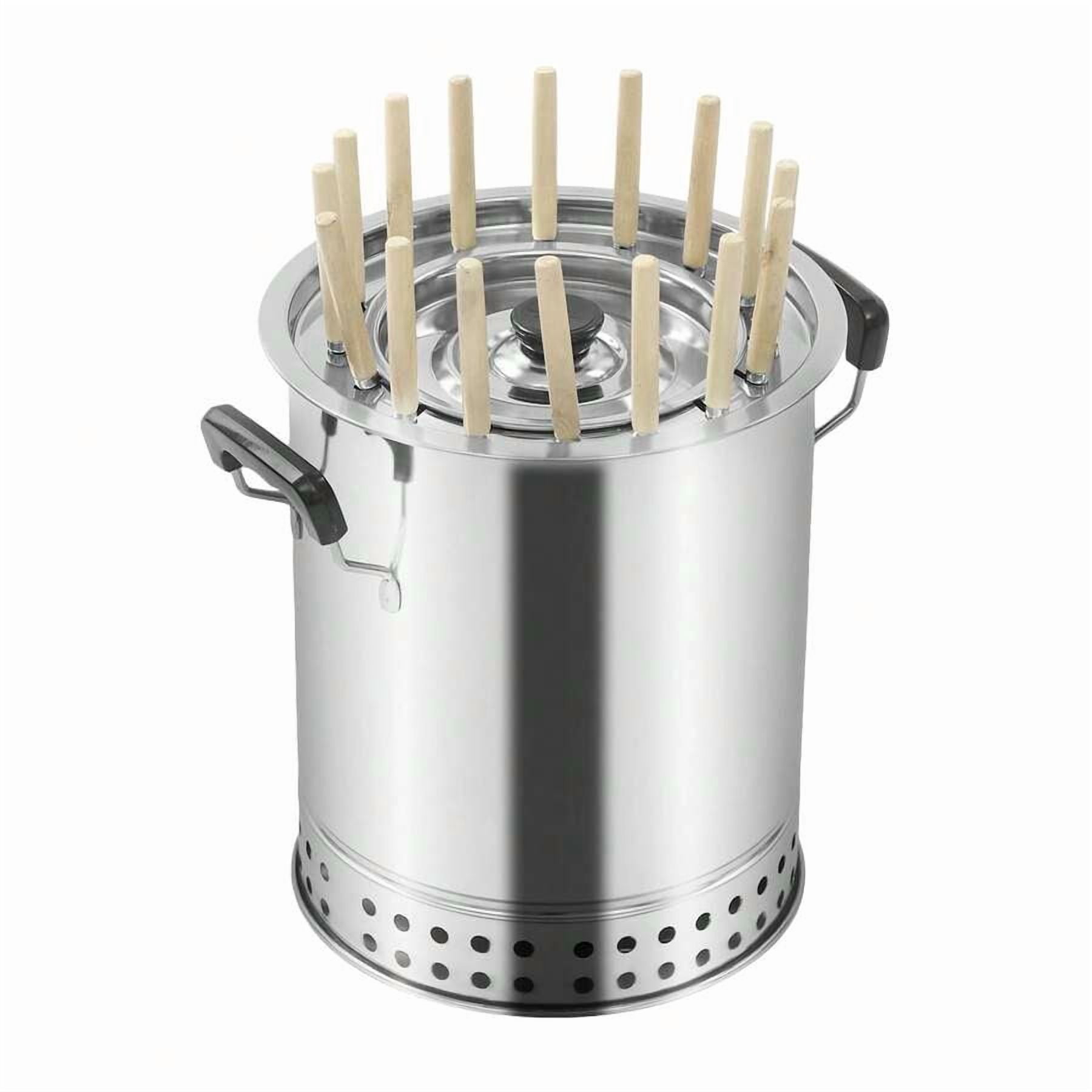 CNCEST Portable Small Smokeless Barbecue Charcoal Barrel Grill Stainless Steel Kebabs Charcoal Grill Surround Roasting Oven And Barbecue Grill For Travel, Outdoor Cooking And BBQ (16 Skewers)