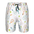 thumbnail image 3 of Honeii Cute Tennis Rackets Print Men's Casual Shorts with Drawstring,Swim Trunks Quick Dry Beach Shorts-Small, 3 of 6