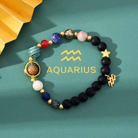 12 Zodiac Constellation Bracelets with Charms | Birthday Gifts for Women Girls Teens | Stainless Steel Adjustable Astrology Jewelry | Gift Box & Card Included (1PC)