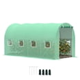 thumbnail image 1 of Outsunny Walk-in Tunnel Greenhouse 13 x 6.4 x 6.5 ft Hoop House, Green, 1 of 7