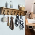thumbnail image 6 of WEBI Heavy Duty Wall Mounted Shelf with Hooks, 35 inch Long, Wooden Plank, Rustic Brown, 6 of 13
