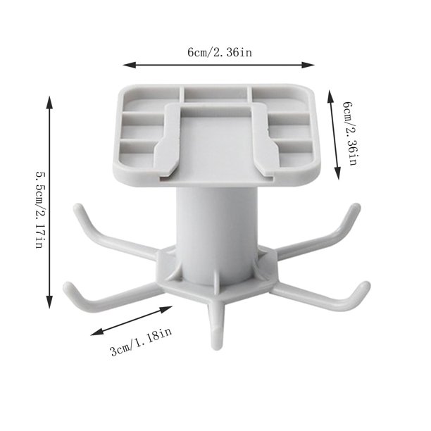 Moqsnm - 2 ganchos giratorios de 360 grados para techo de cocina, espátula, utensilios de cocina, gancho de almacenamiento, montaje en pared, gancho giratorio de 6 garras