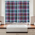 thumbnail image 2 of Ambesonne Checkered Kitchen Curtains, Scotland Country Tile, 55"x39", Violet Pale Blue Salmon, 2 of 3