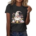 thumbnail image 2 of VBTAPA Novelty Graphic Tees for Women Happy Easter Bunny Print T-Shirt Cute Leopard Rabbit Tee Tops Lightning Sales Today Black XXL, 2 of 5