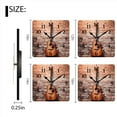 thumbnail image 3 of Square Wall Clock,Guitar Leaning Against The Wall On Wooden Floor,Silent Non-Ticking Wall Clock Decor for Home Office Kitchen Living Room Bedroom(14inch), 3 of 4