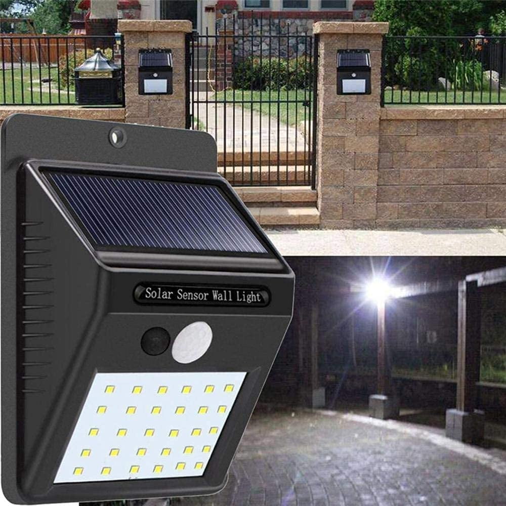 4PCS 20LED Solar Power Light PIR Motion Sensor Garden Outdoor Home Wall Lamp RF 