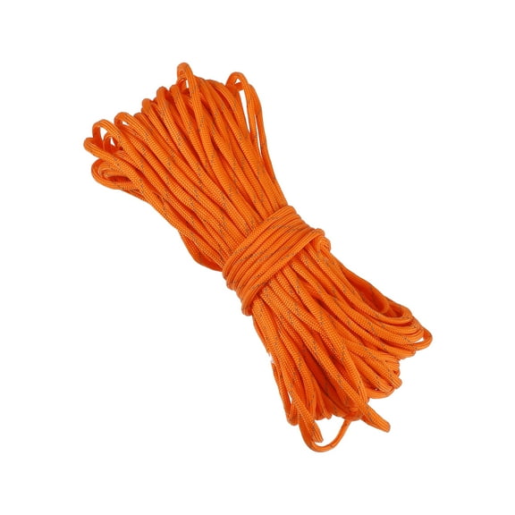 Unique Bargains Reflective Rope Tent Rope Outdoor Camping Guylines Ropes 7 Core 4mm Paracord 31m Orange