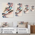 thumbnail image 4 of Designart Pink And Blue Art Deco Sport Shoes Canvas Wall Art, 4 of 5