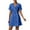 Blue, variant on Aofany Scrubs Dress for Women Short Sleeve Nurse Working Uniform Lapel Button Dress with Pockets Solid Color Nursing Scrubs Dresses Holiday Workwear