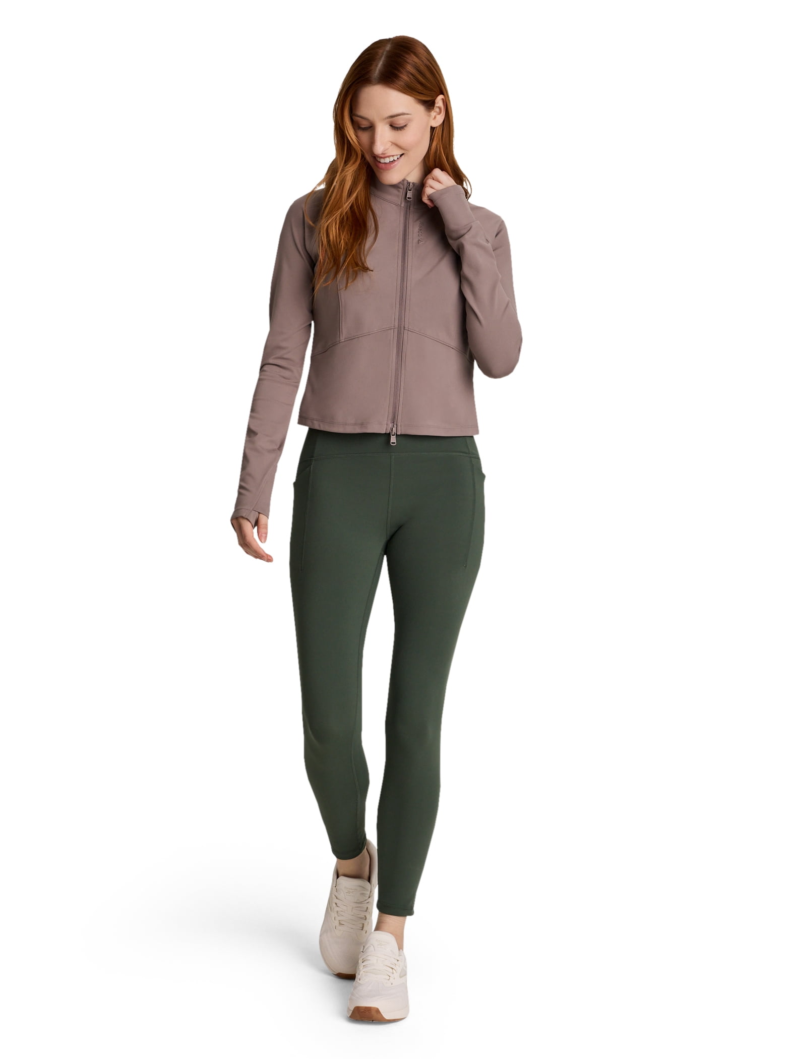Reebok Women's Reflex Cropped Full Zip Performance Jacket, Sizes XS-4X