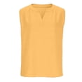 thumbnail image 6 of Miluxas Women's 2 Piece Outfits Casual V Neck Sleeveless Tank Tops Matching Wide Leg Capri Pants Summer Lightweight Dressy Lounge Sets for Beach Yellow, 6 of 9