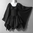 thumbnail image 3 of Tiqkatyck Plus Size Tops for Women Medieval Costume Shirt Dress with Corset Traditional Dress Halloween Women M Cosplay Costumes Gothic Retro Long Sleeve Corset Dress Fall Clothes for Women 2023 Black, 3 of 3