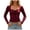 Wine, variant on GEWSEY Women Lace Trim Crop Tops Y2K Square Neck Long Flare Sleeve Slim T Shirts Fairy Grunge Basic Top Blouses (Black, L)