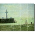 thumbnail image 1 of Ceramic Tile Mural-Georges Seurat Waterfront Painting 197. 40" w x 32" h using (20) 8 x 8 ceramic tiles, 1 of 3
