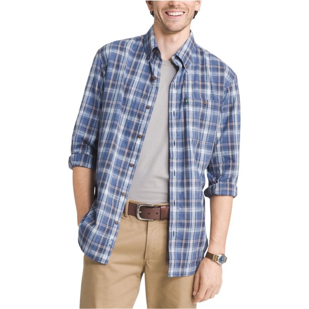 GH Bass & Co. Madawaska LS Button Up Shirt para hombre, azul, grande