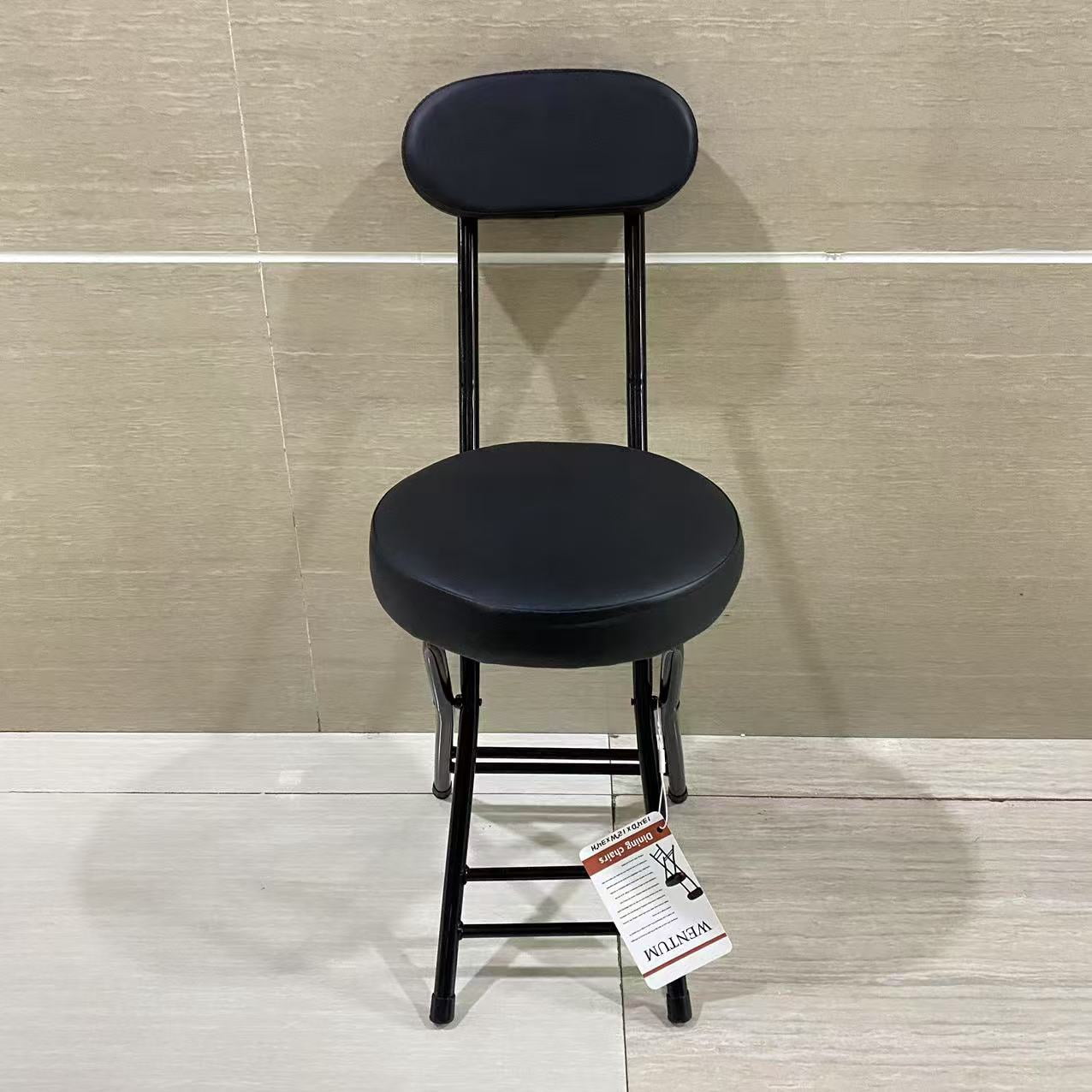 WENTUM Dining chairs,Cushioned Padded Folding Stool,23.6-Inch Counter Height Bar Stool,Portable Folding Stool with Handle for Fishing Hiking Gardening Travel BBQ