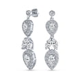 thumbnail image 2 of Vintage Style Fashion Bridal Multi Marquise Leaf Starburst AAA CZ Solitaire Drop Teardrop Statement Collar Necklace and Earrings for Women Wedding Prom Pageant Silver Plated, 2 of 6