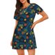 thumbnail image 1 of Fotbe Hawaiian Style Bata de Dormir para Mujer con Estampado, Camisón de Algodón de Manga Corta, Ropa de Dormir Casual, 1 of 6