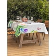 thumbnail image 2 of Easter Outdoor Tablecloth - 52x70 Inch Rectangle Dining Table Cover, Spring Watercolor Flowers Bunny Butterfly Eggs Waterproof Outdoor Table Cloth with Umbrella Hole & Zipper for Picnic/Patio/Party, 2 of 7