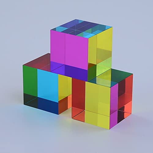 Original CMY Cube (50mm) - Color Cube - Optical Cube - Cian, Magenta, Amarillo - Mezcla de CMY Cubes CMY Cubes