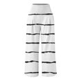 thumbnail image 4 of USNSM Comfy Pajama Pants for Women Casual Stripe Print Palazzo Pants Lounge Stretch Wide Leg Trousers with Pockets White XL, 4 of 4