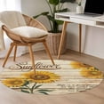 thumbnail image 4 of Vintage Sunflower Round Area Rug 3Ft Washable Small Circle Rugs for Kitchen Entryway, Flowers Botanical Wooden Retro Art Non-Slip Carpet Floor Mats Indoor Outdoor Carpet Runner Aesthetic Home Decor, 4 of 8