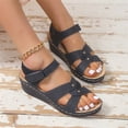 thumbnail image 5 of Domuza Womens Orthopedic Sandals Slip on Non Slip Arch Support Summer Flat Sandals Breathable Work Shoes 2026 New Comfort Orthopedic Shoes Blue 6.5（EU-37）, 5 of 5