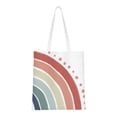 thumbnail image 1 of YFYANG Reusable Cotton Canvas Tote Shopping Bag, Retro Rainbow Pattern Washable Portable Grocery Bag for Daily Travel, 1 of 8