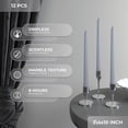 thumbnail image 4 of CANDWAX 10 Inch Taper Candles Set of 12 - Dripless, Unscented, Grey, 4 of 7