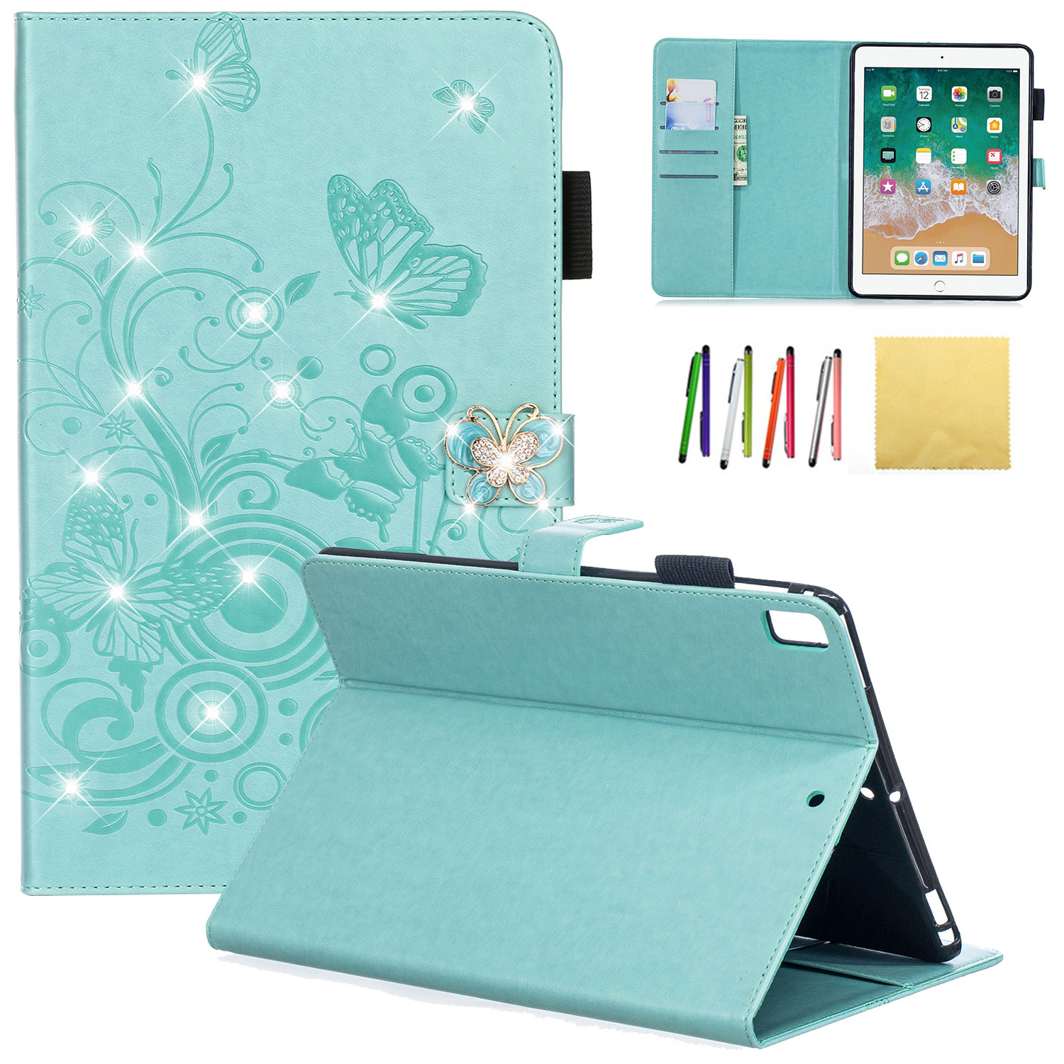 iPad 9.7 2018 &2017 Case, iPad Pro 9.7/ iPad Air 1 2 Wallet Cover