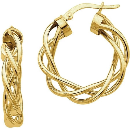 10kt Gold Polished Twisted Hoop Earrings