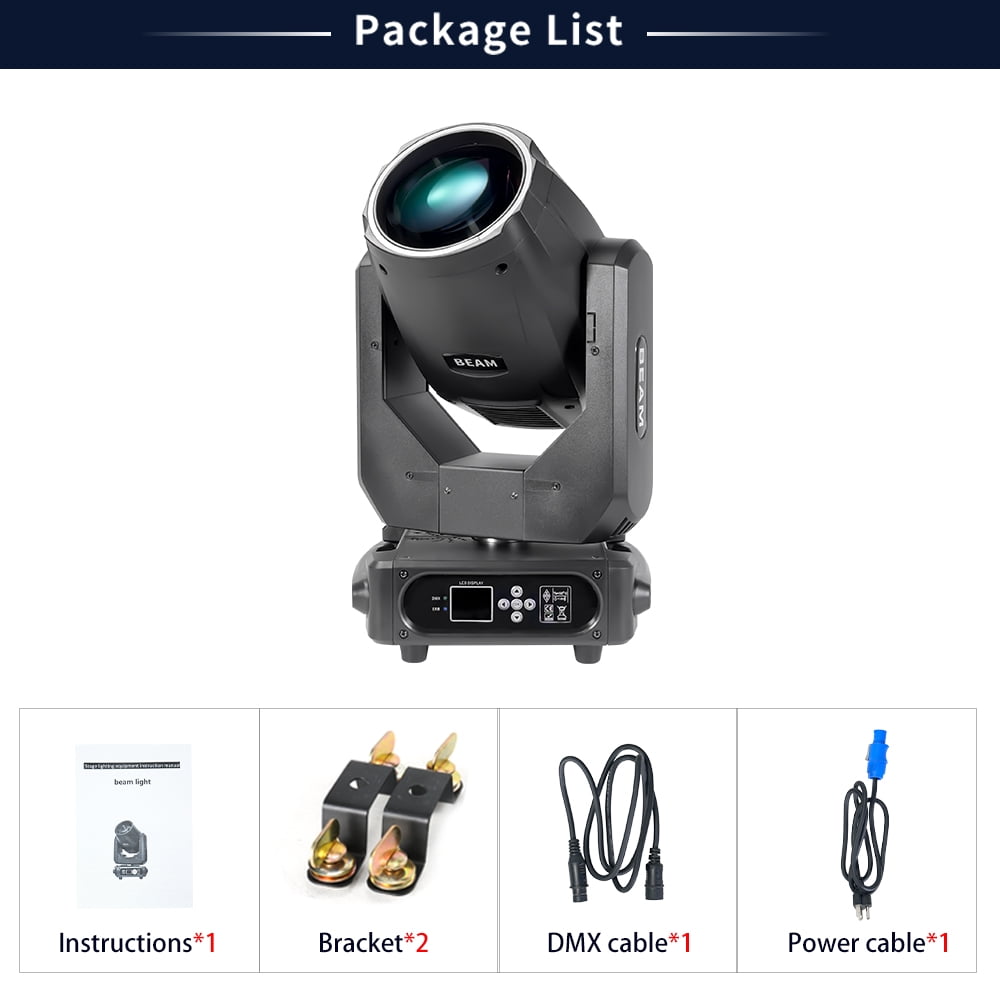 2PCS Beam 7R 230W Moving Head Light Halo Stage Light Effect DMX 512 for Disco Bar W/Case