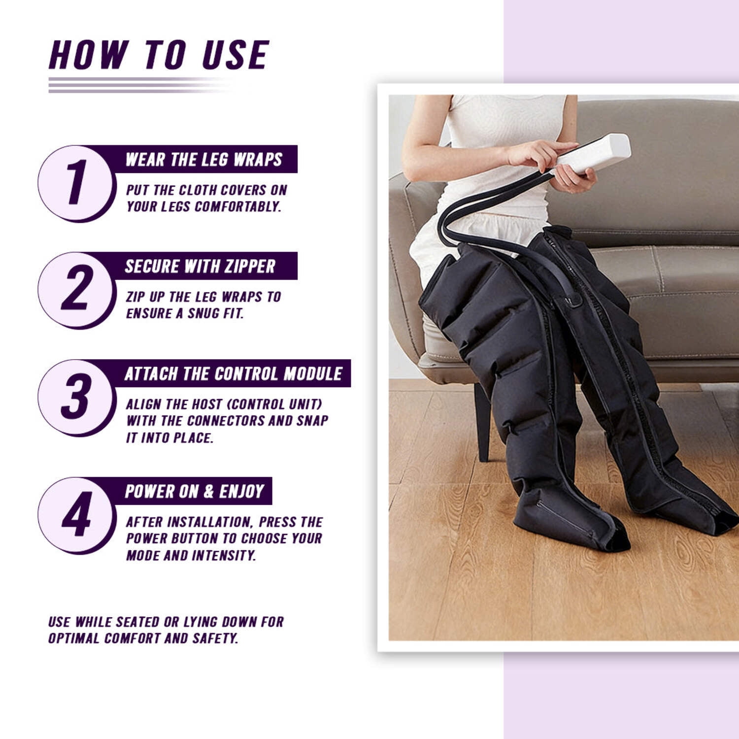 360° Air Compression Leg Massager for Foot  Calf