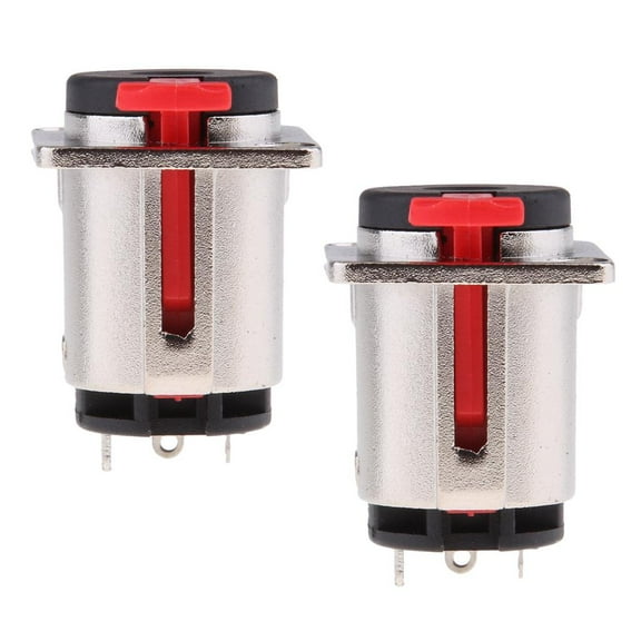 2Pieces 6.35mm 1/4 Inch Female Stereo TRS Audio Socket Jack Connector Panel/Chassis Mount - 6.35mm Stereo Socket
