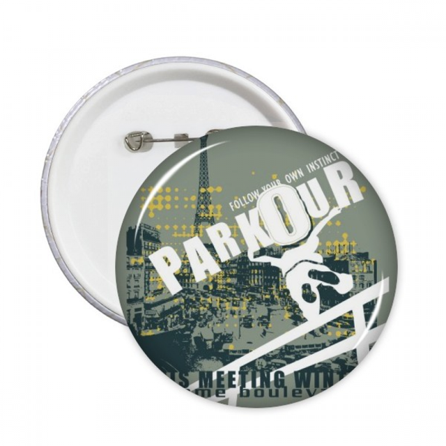 Graffiti Street Hip-Hop Paris Pattern Pins Badge Button Emblem Accessory Decoration 5pcs