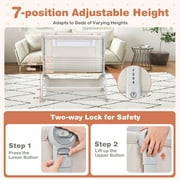 Costway 3-in-1 Portable Baby Bassinet Bedside Sleeper Cradle with Mattress& Storage Basket Beige