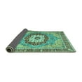 thumbnail image 2 of Ahgly Company Indoor Round Abstract Turquoise Blue Modern Area Rugs, 7' Round, 2 of 4