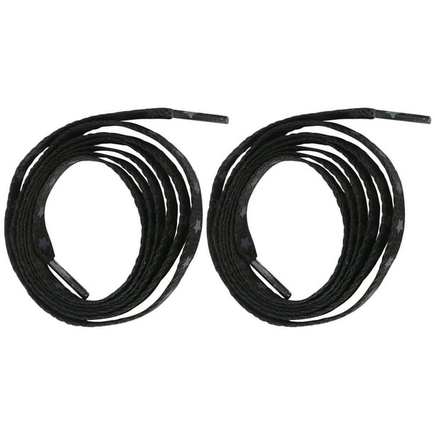 1 par de cordones de zapatos reflectantes Cordones de zapatos brillantes Cordones de zapatos planos con patrón de estrella creativo